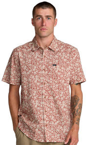 RVCA Botanical Men's Short Sleeve Button Down Shirt - Rawhide
