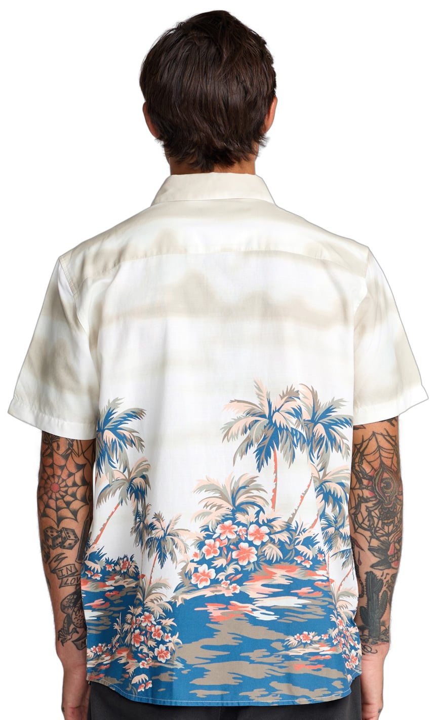 RVCA Peninsula Men's Short Sleeve Button Down Shirt - Multi – back view