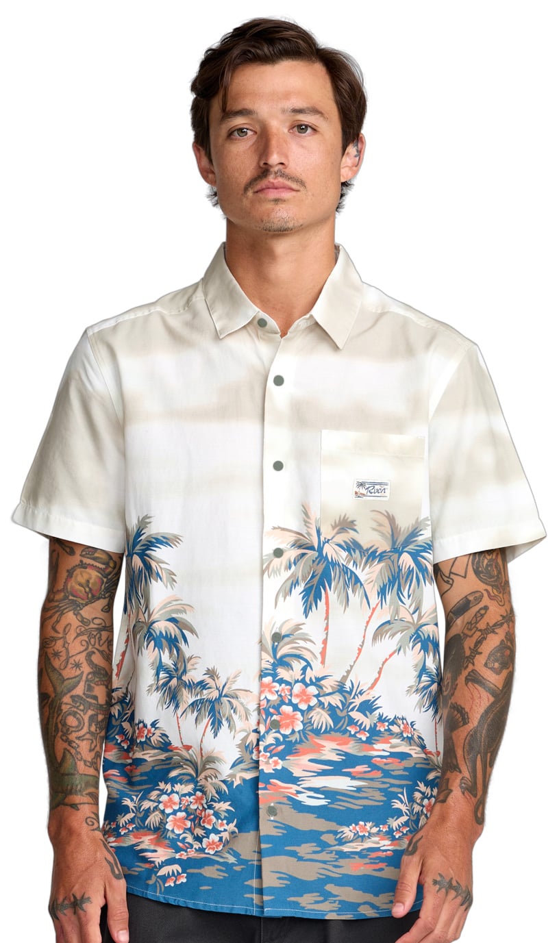 RVCA Peninsula Men's Short Sleeve Button Down Shirt - Multi