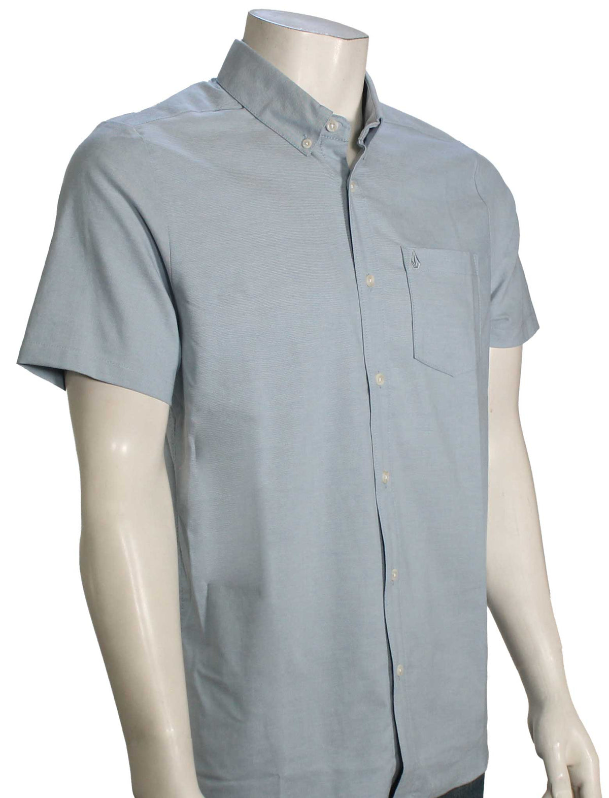 Volcom Everett Oxford SS Button Down Shirt - Orginal Wrecked Indigo
