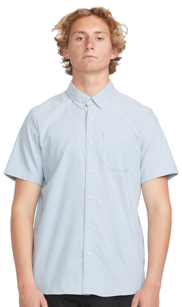 Volcom Everett Oxford SS Button Down Shirt - Wrecked Indigo