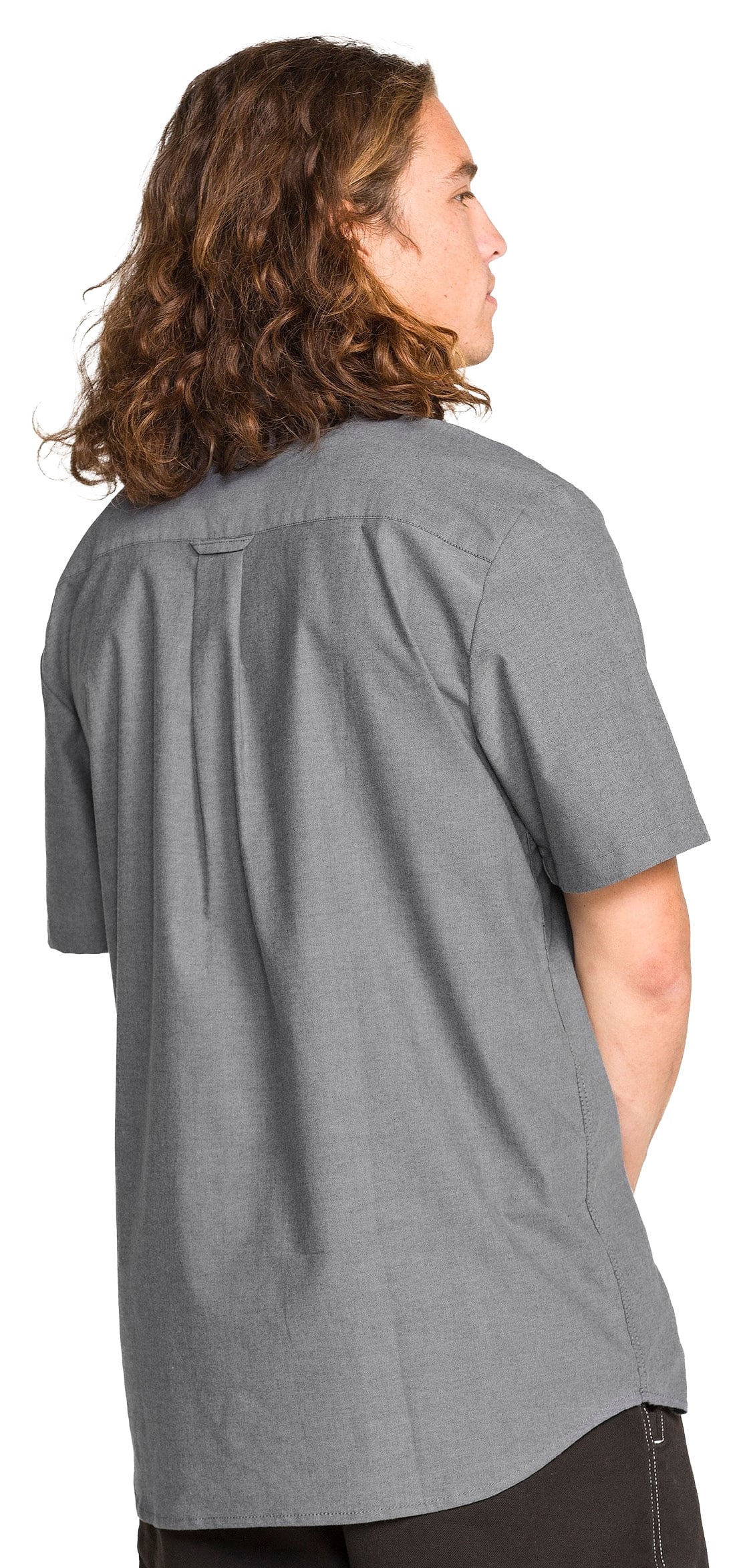 Volcom Everett Oxford II Men's Short Sleeve Button Down Shirt - Black – back view