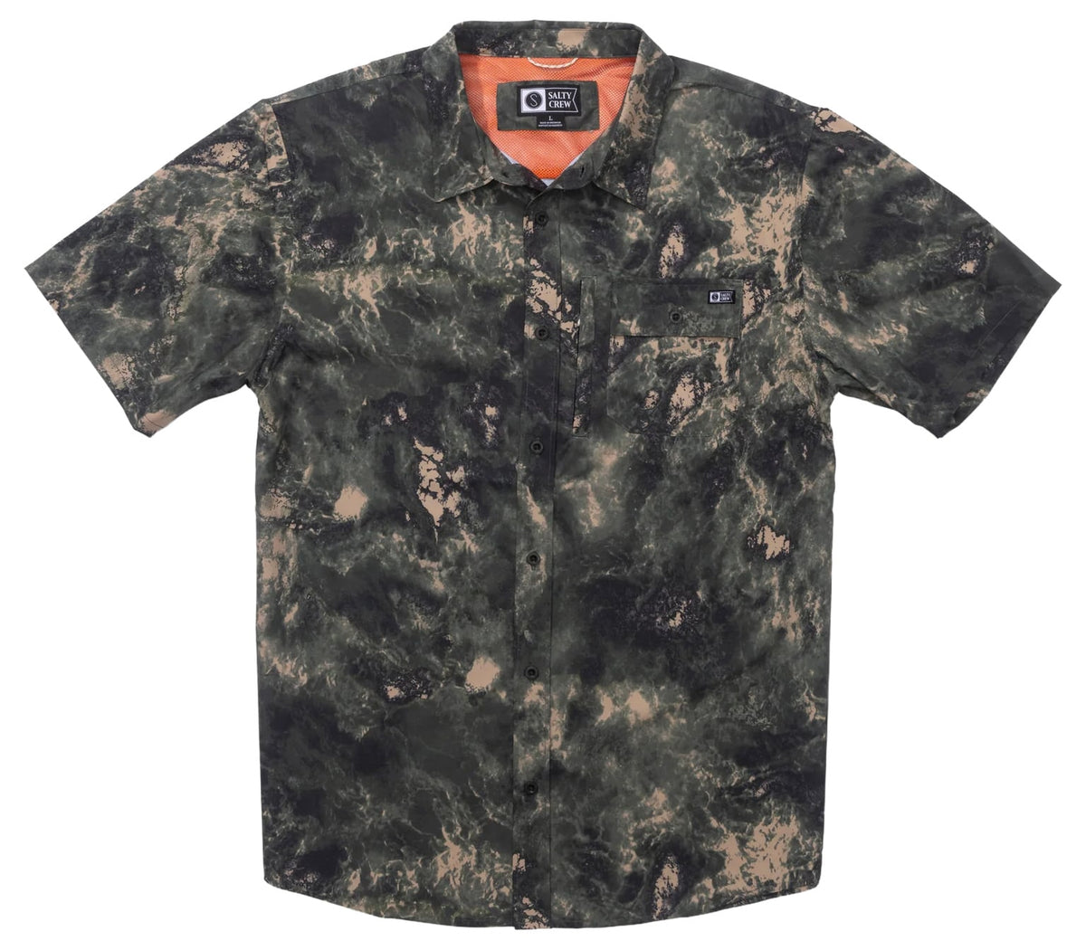 Salty Crew Flagship UV SS Button Down Shirt - Dark Forest