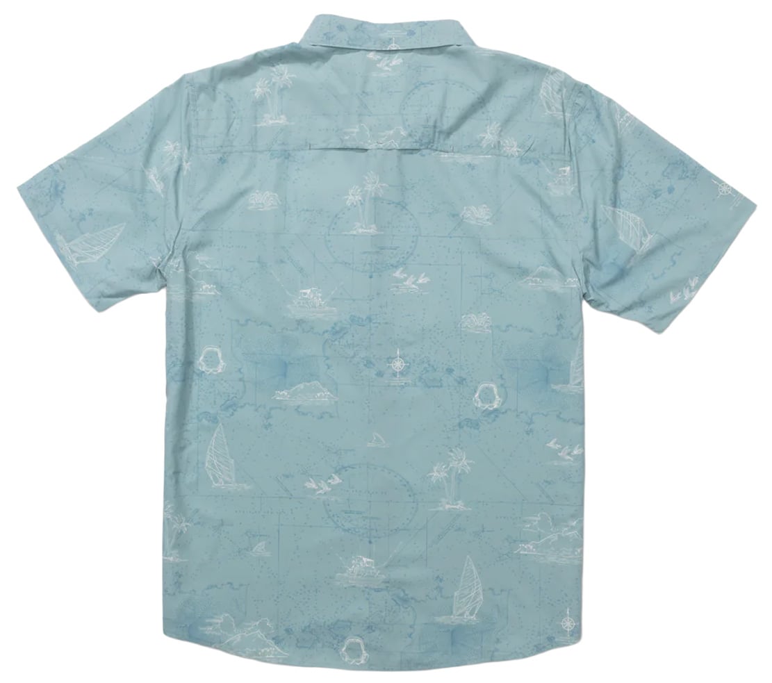 Salty Crew Flagship UV SS Button Down Shirt - Marine – back view