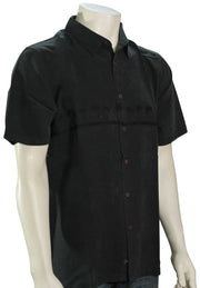 Quiksilver Waterman Tahiti Palms SS Button Down Shirt - Black
