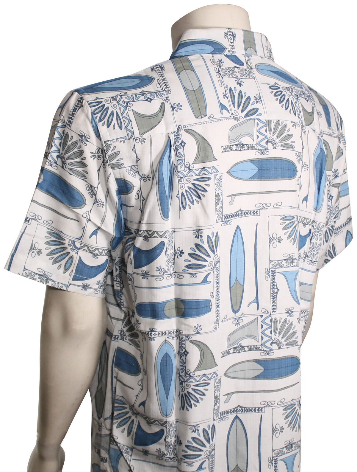 Quiksilver Waterman Long Boards Button Down Shirt - White / Blue - L