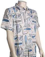 Quiksilver Waterman Long Boards Button Down Shirt - White / Blue - L