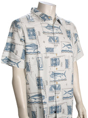Quiksilver Waterman Big Blue Button Down Shirt - White Big Blue Woven