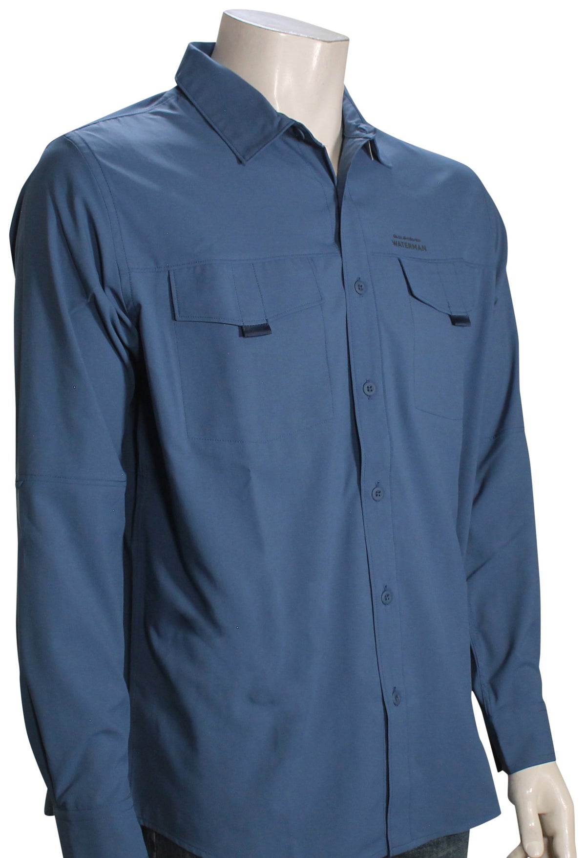 Quiksilver Waterman Skipper Woven LS Button Down Shirt - Ensign Blue