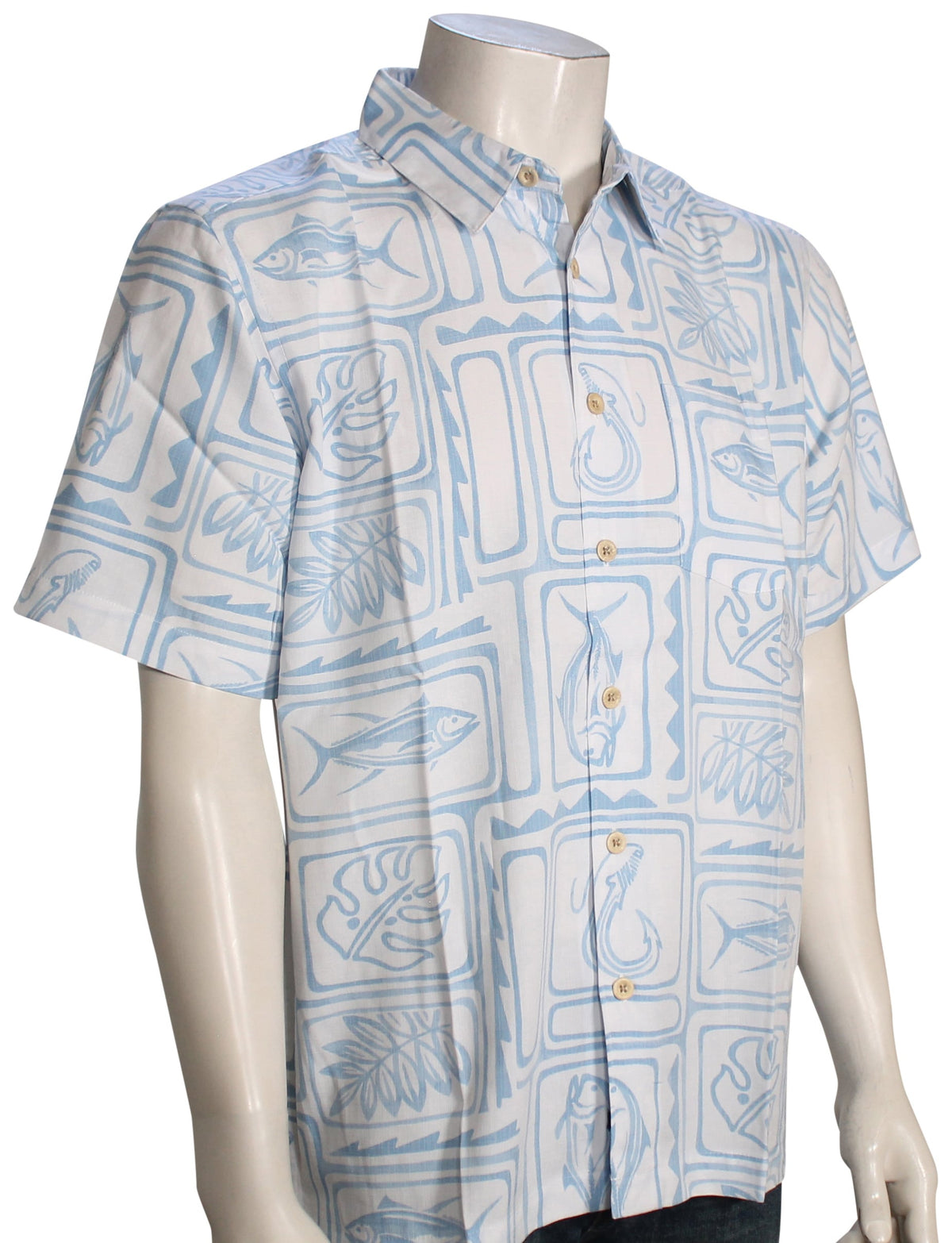 Quiksilver Waterman Framed Fish Button Down Shirt - White Woven