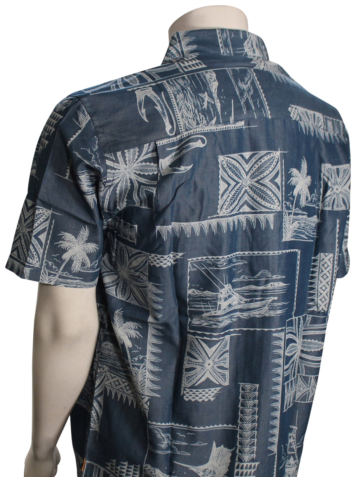 Quiksilver Waterman Bill Fish SS Button Down Shirt - Majolica Bill Fish – back view