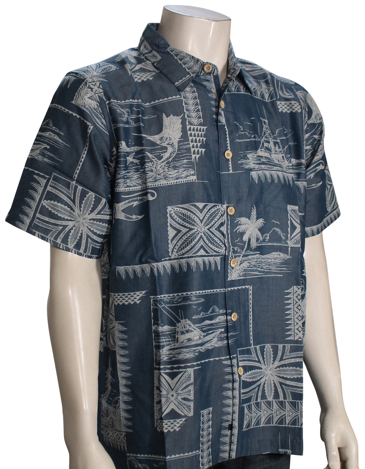Quiksilver Waterman Bill Fish SS Button Down Shirt - Majolica Bill Fish