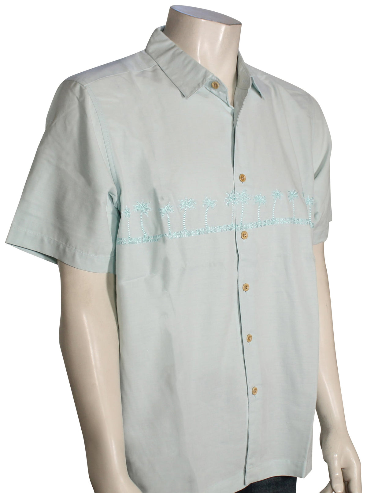 Quiksilver Waterman Tahiti Palms Button Down Shirt - Cool Blue