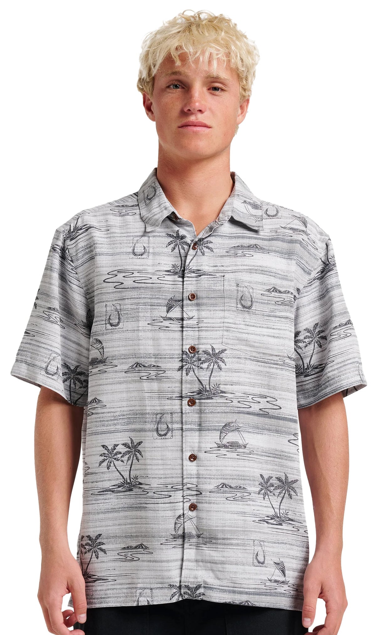 Quiksilver Waterman Island Daze Button Down Shirt - Phantom