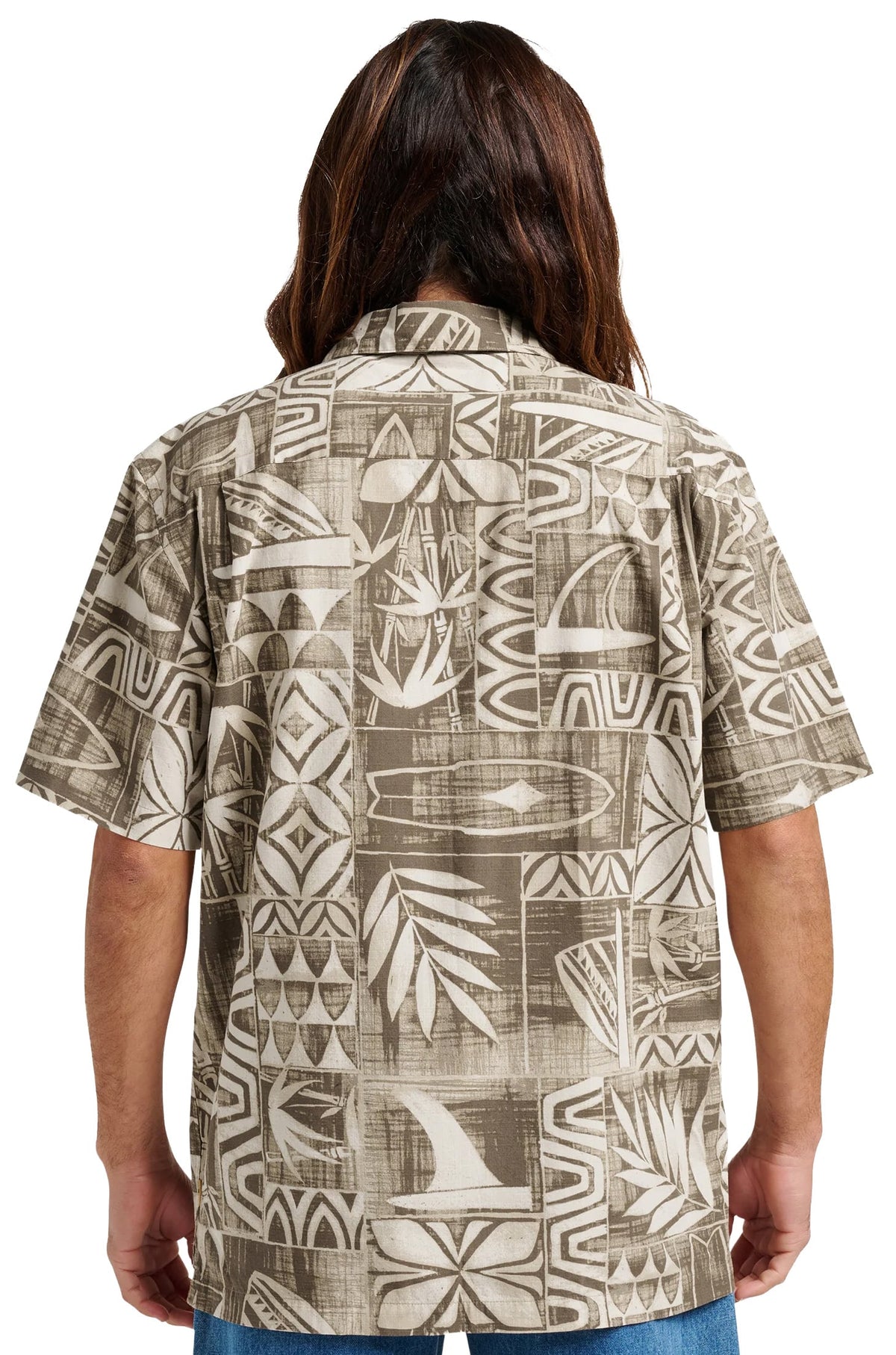 Quiksilver Waterman Talk Story Button Down Shirt - Moonbeam – back view