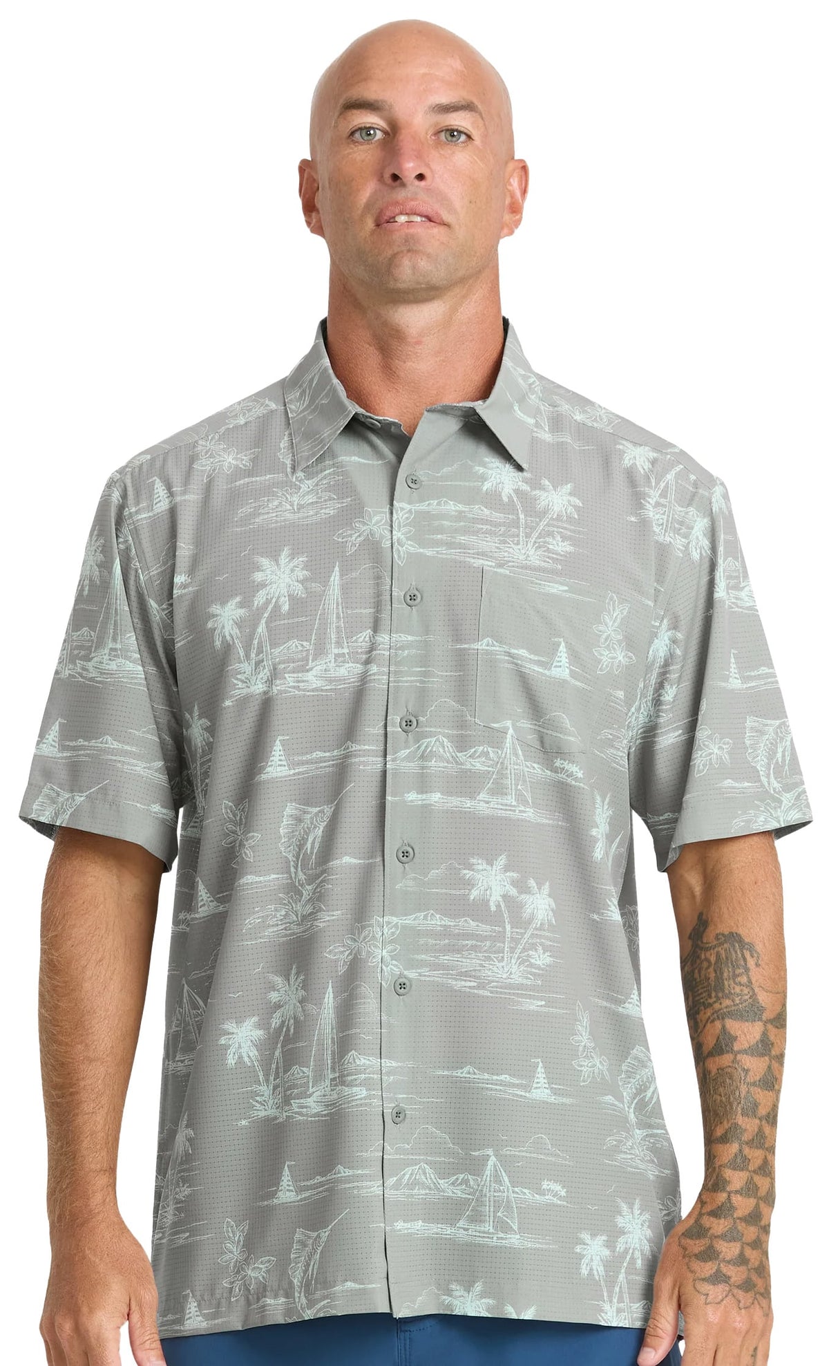 Quiksilver Waterman Performance Pack SS Button Down Shirt - Frost Gray