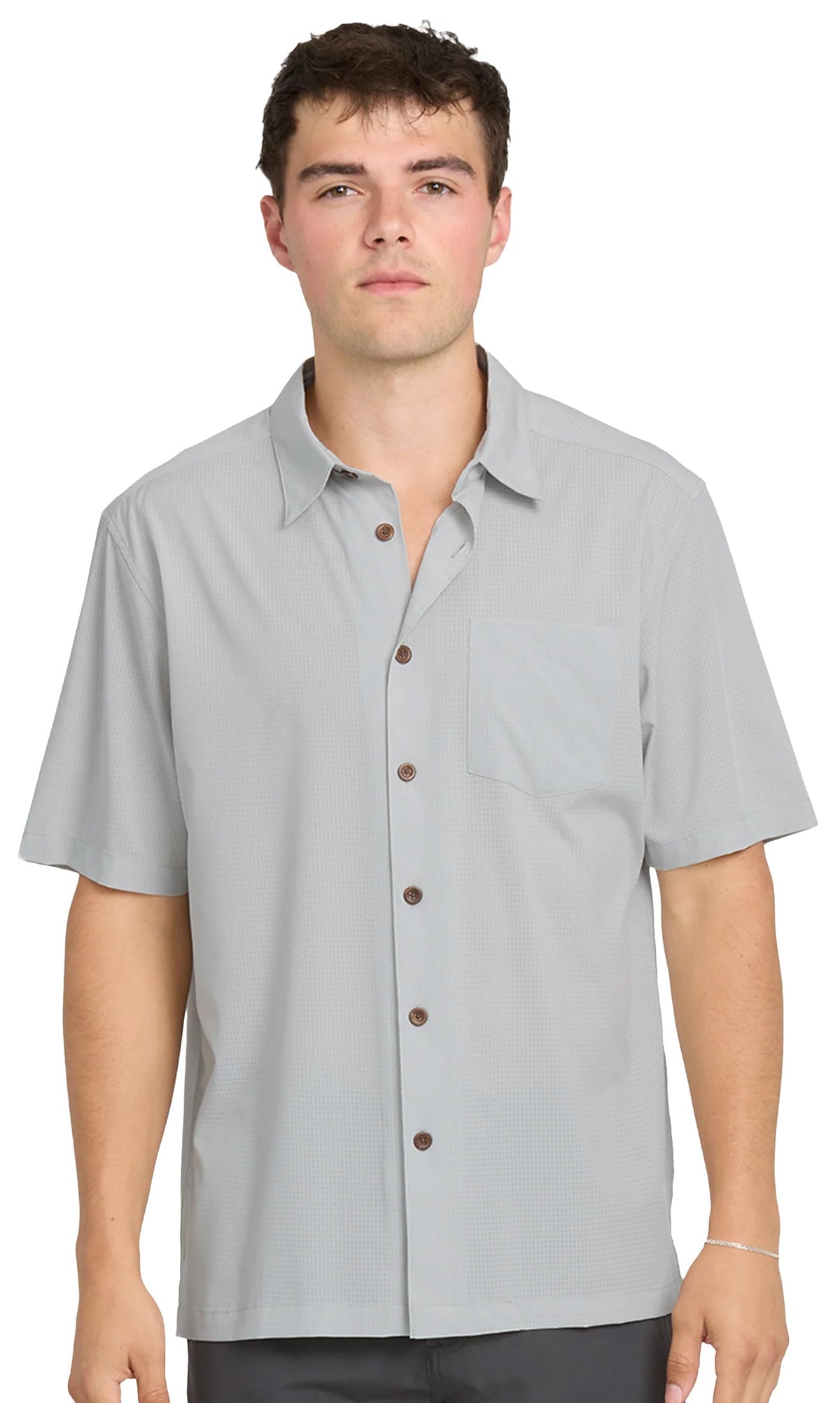 Quiksilver Waterman Chaser Woven Short Sleeve Button Down Shirt - High Rise