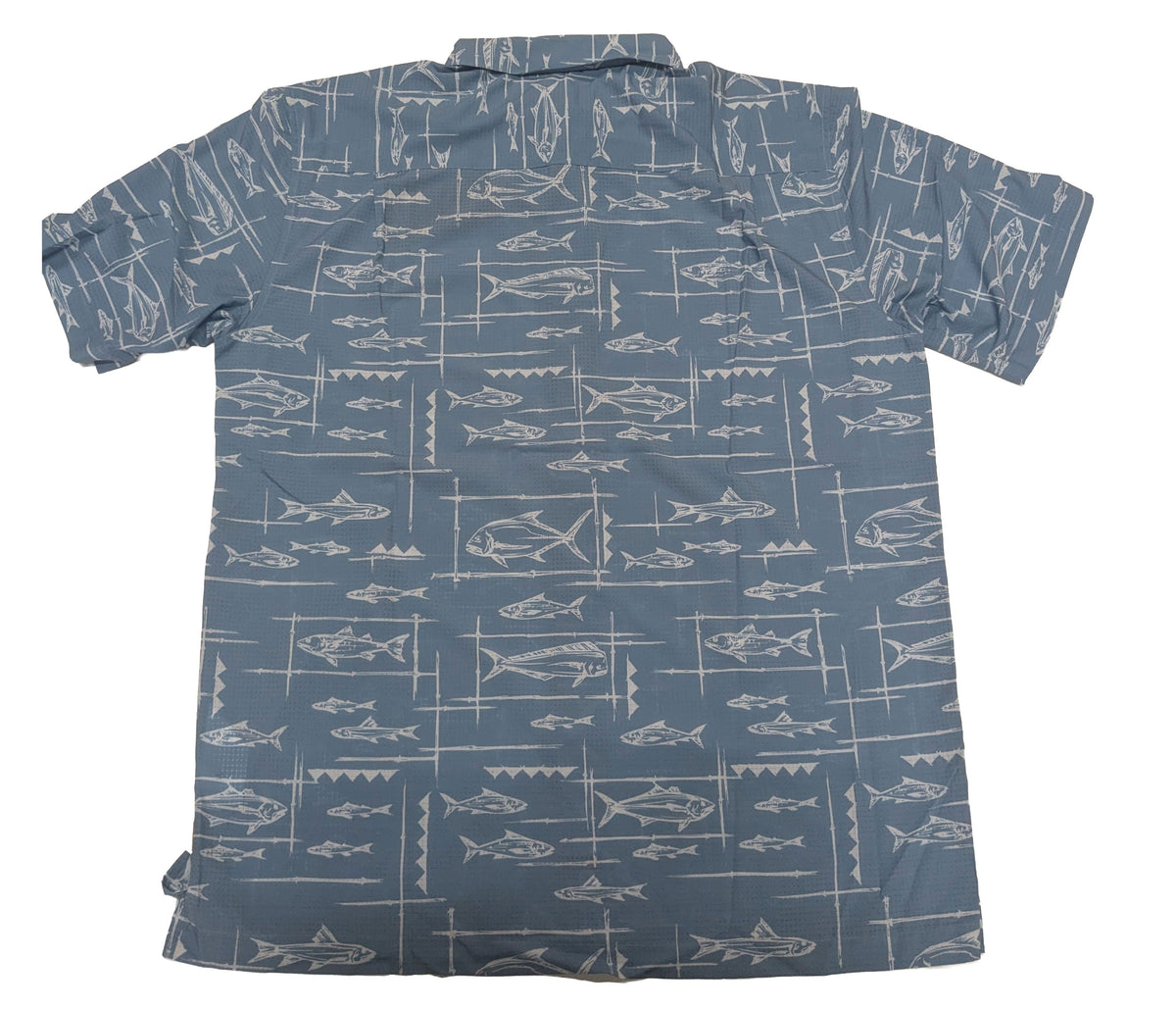 Quiksilver Waterman Performance Pack Men's Short Sleeve Button Down Shirt - Blue Shadow – back view