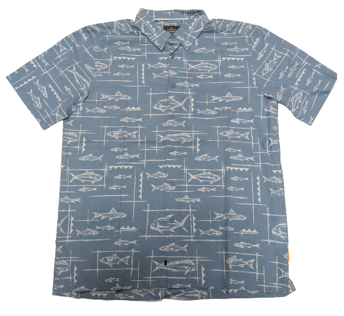 Quiksilver Waterman Performance Pack Men's Short Sleeve Button Down Shirt - Blue Shadow