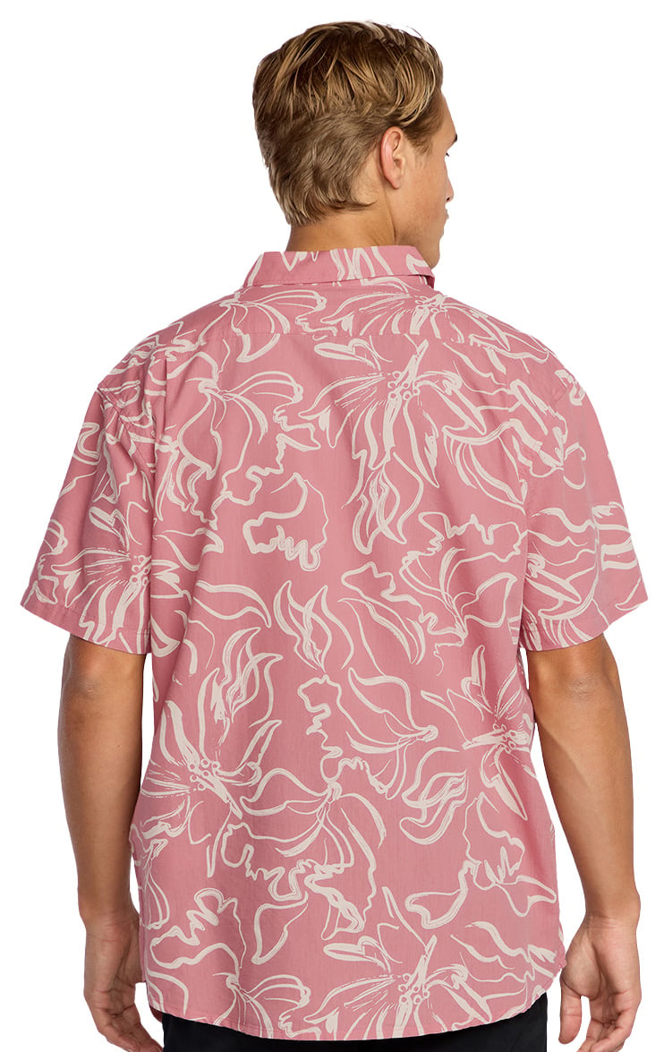 Billabong Sundays SS Button Down Shirt - Faded Rose – back view