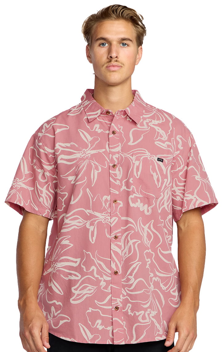Billabong Sundays SS Button Down Shirt - Faded Rose
