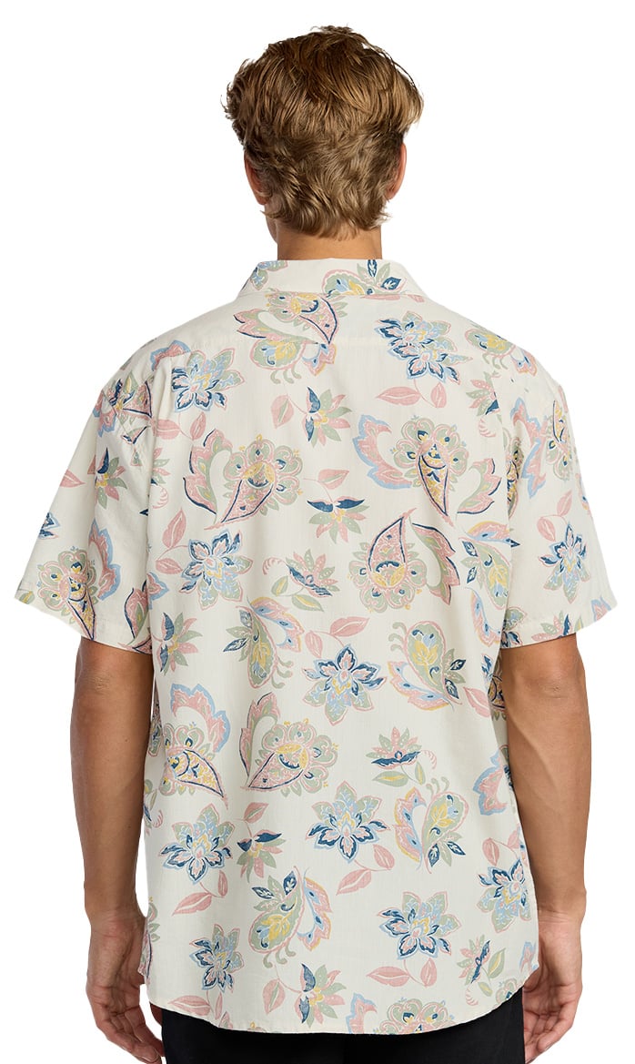 Billabong Sundays SS Button Down Shirt - Sangria – back view
