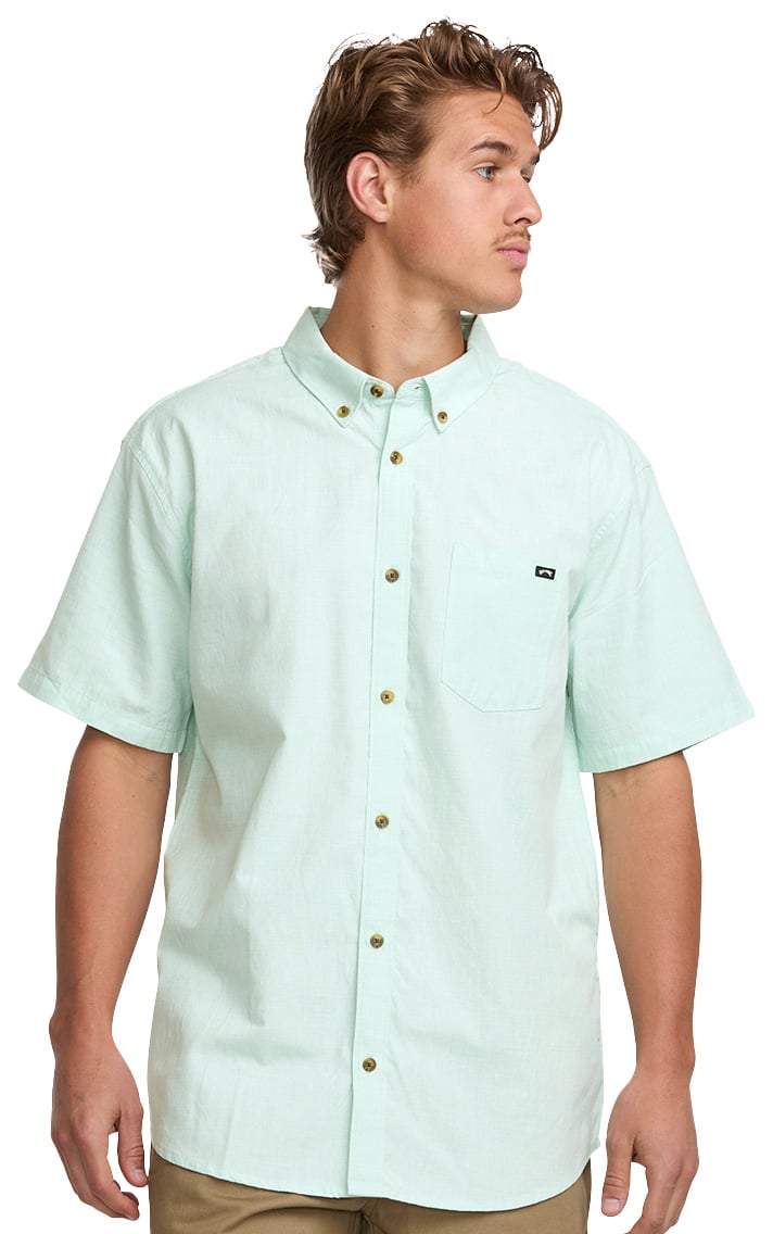 Billabong All Day SS Button Down Shirt - Seaglass Green