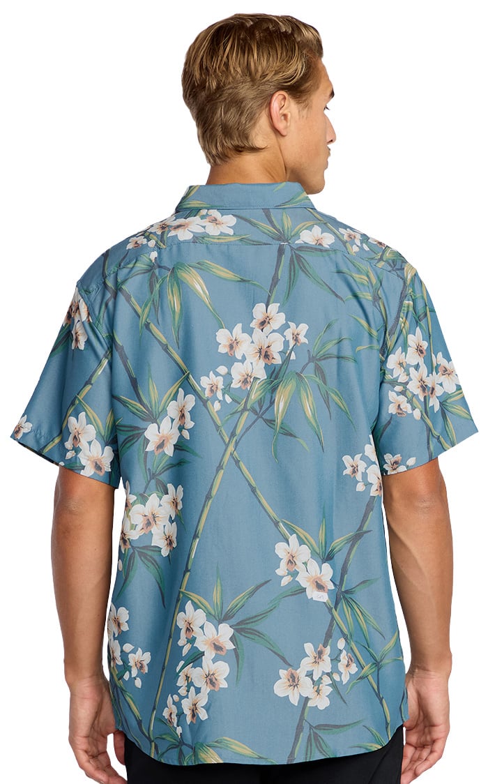 Billabong Sundays Lounge SS Button Down Shirt - Splashed Blue – back view