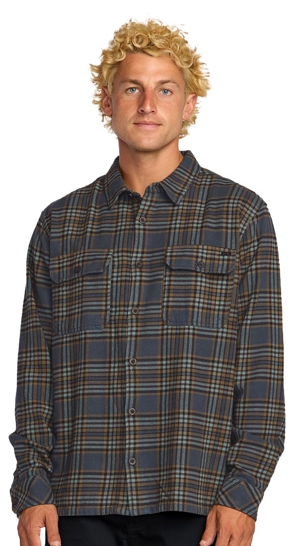 Billabong Offshore Flannel Button Down Shirt - Midnight