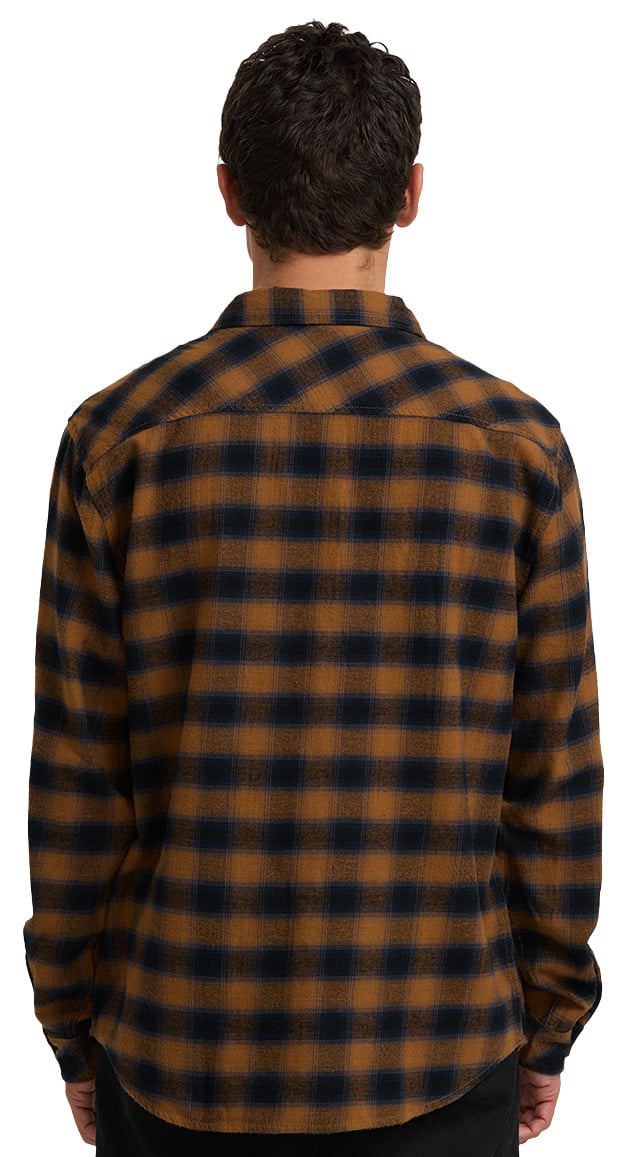 Billabong Coastline Flannel Button Down Shirt - Tobacco – back view