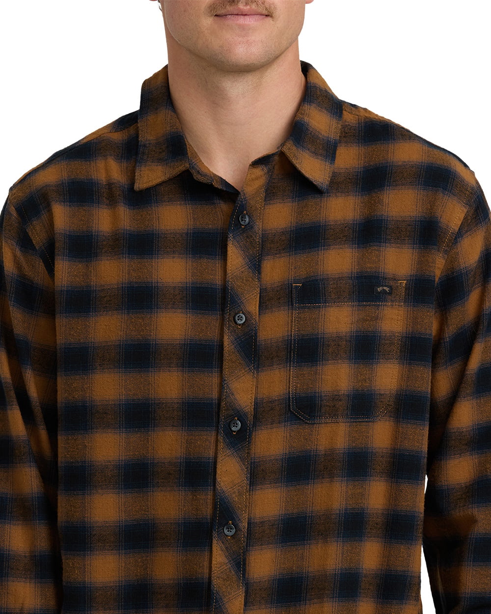 Billabong Coastline Flannel Button Down Shirt - Tobacco – alternate view 1