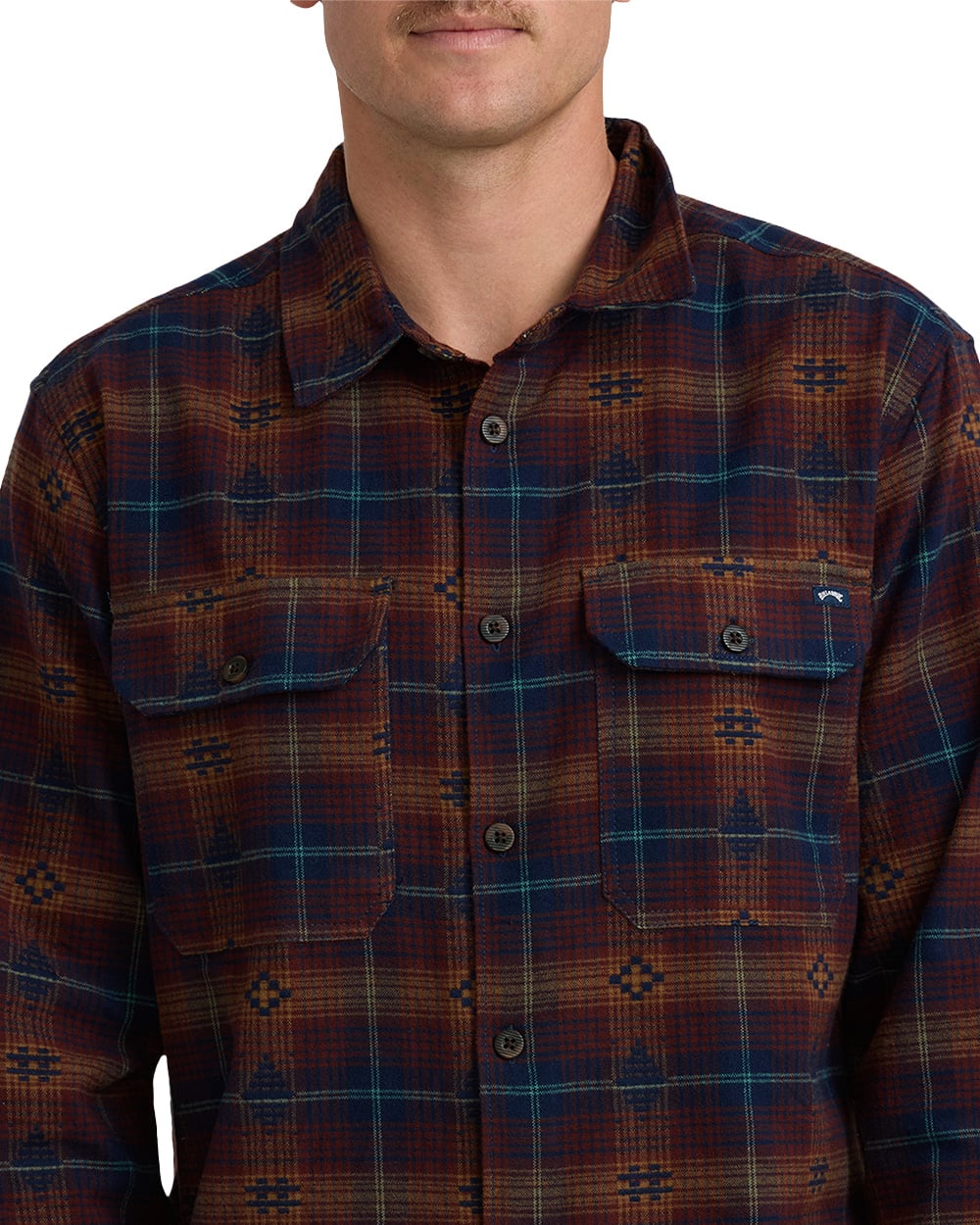 Billabong Offshore Jacquard Flannel Button Down Shirt - Wine Multi – alternate view 1