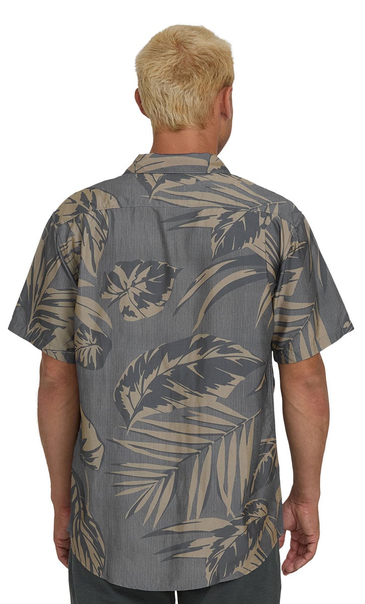 Billabong Sundays Lounge Men's Short Sleeve Button Down Shirt - Black – back view