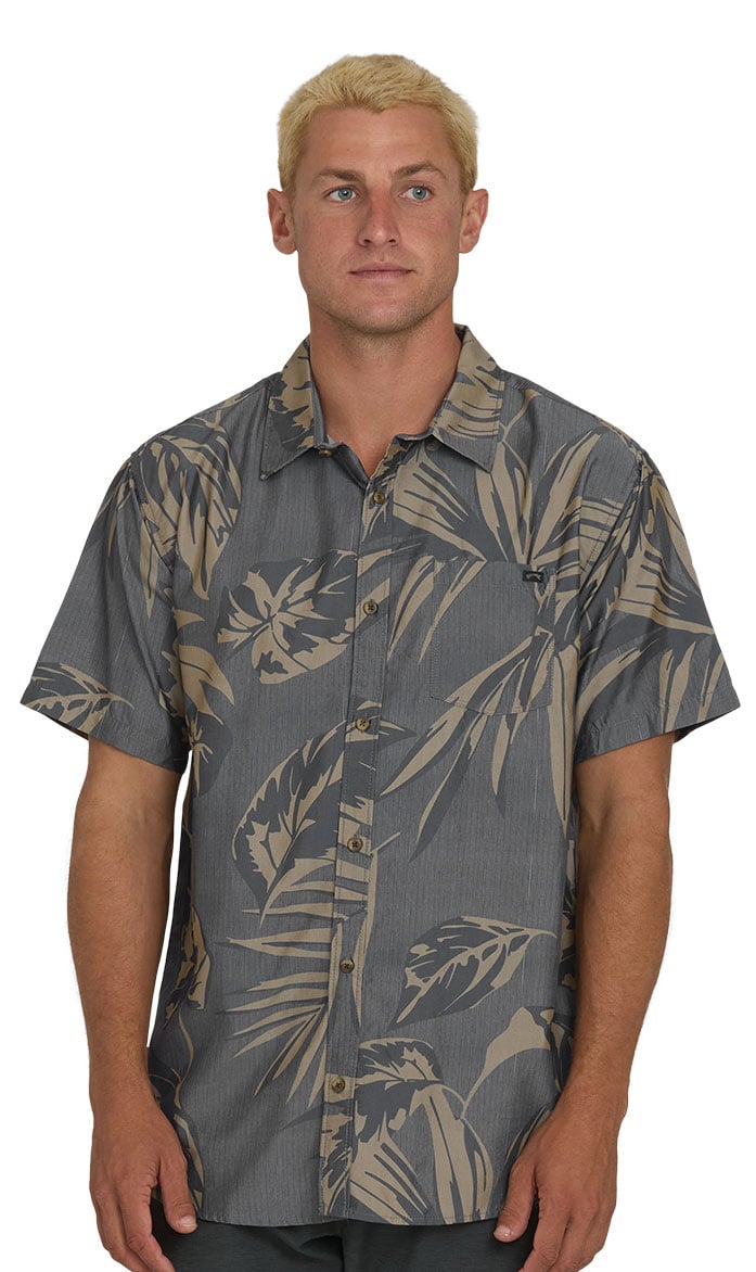 Billabong Sundays Lounge Men's Short Sleeve Button Down Shirt - Black