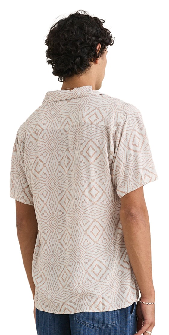 Rhythm Mosaic SS Button Down Shirt - Tobacco – back view