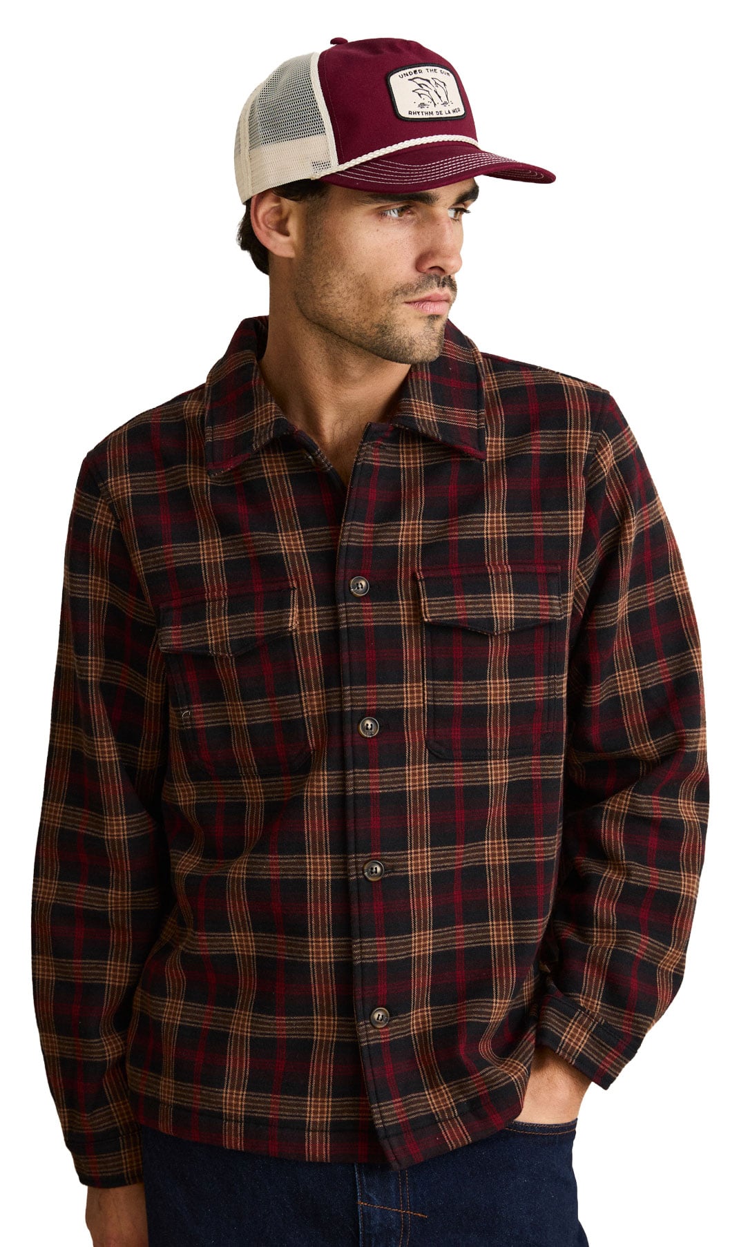 Rhythm Polar Bond Men's Long Sleeve Flannel Shirt - Vintage Black