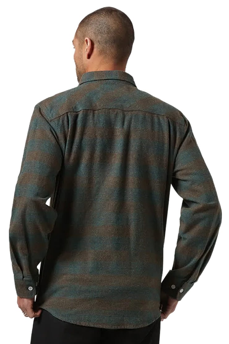Brixton Bowery Flannel Button Down Shirt - Ocean – back view