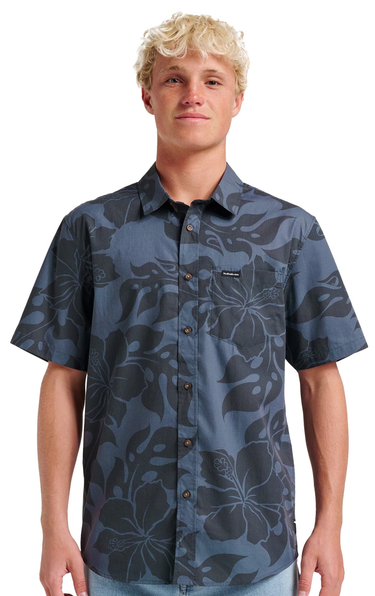 Quiksilver Oceanview Classic SS Button Down Shirt - Phantom