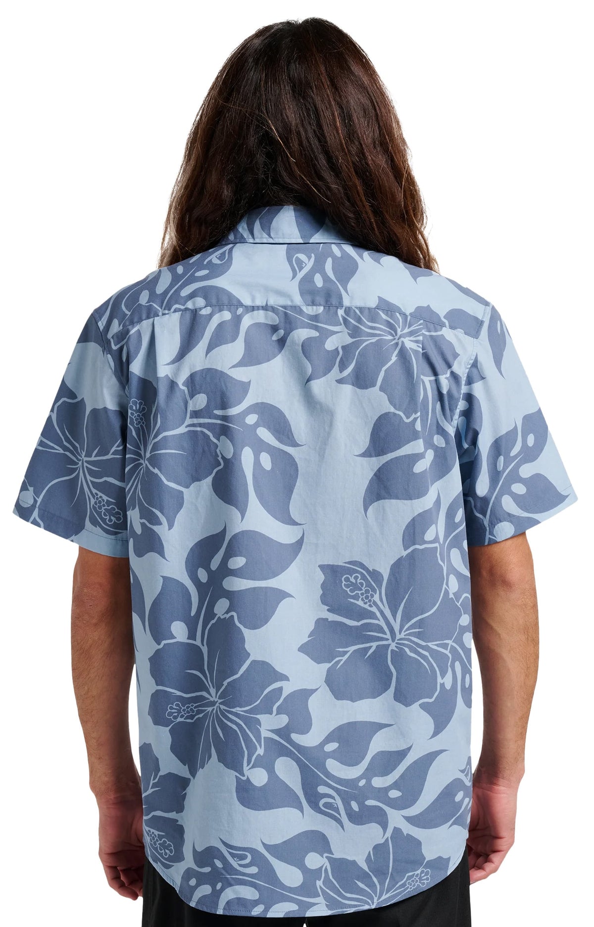 Quiksilver Oceanview Classic SS Button Down Shirt - Ashley Blue – back view