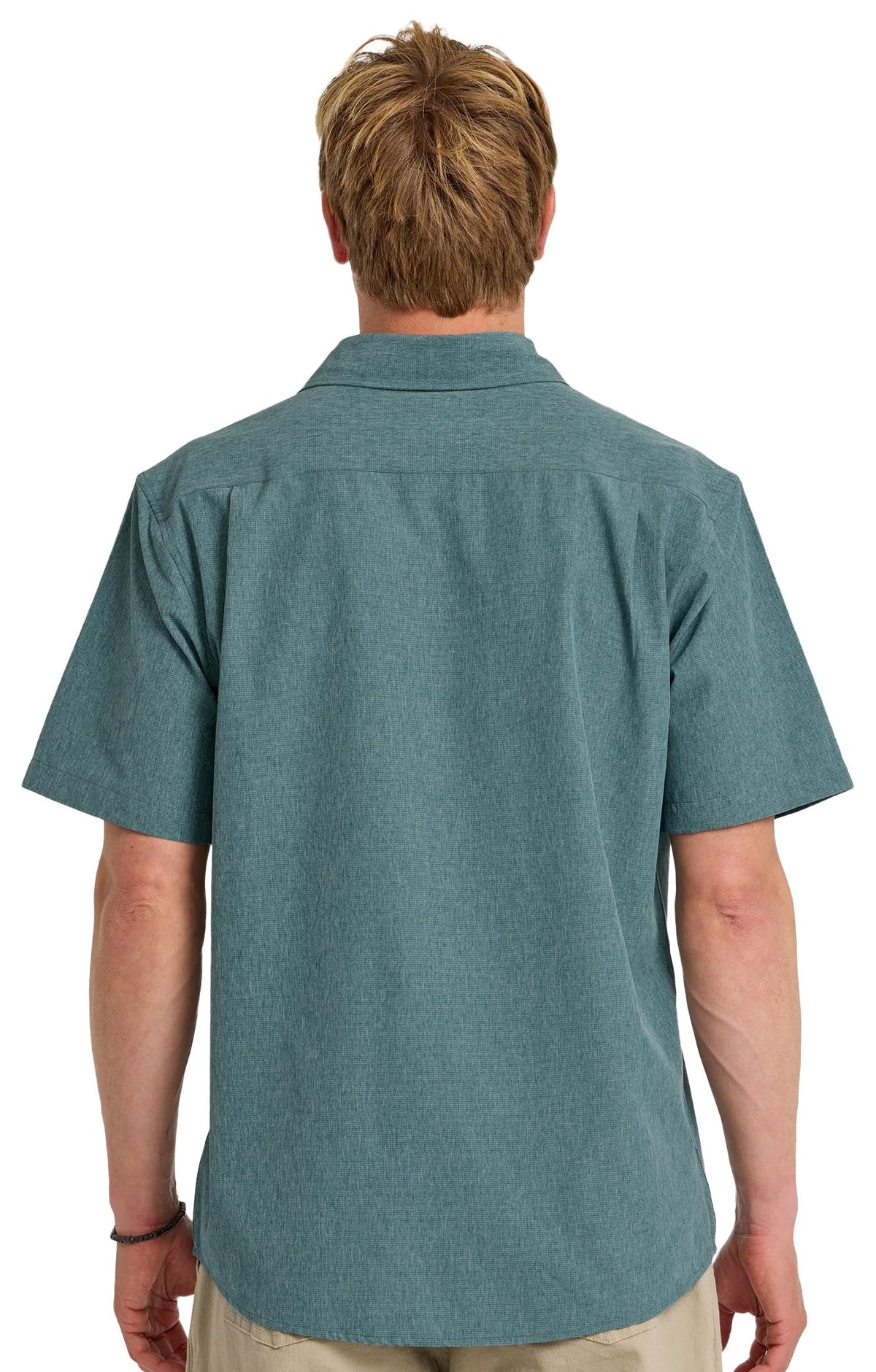 Quiksilver Ridgeport Tech Classic UPF Men's Short Sleeve Button Down Shirt - Mediterranea – back view