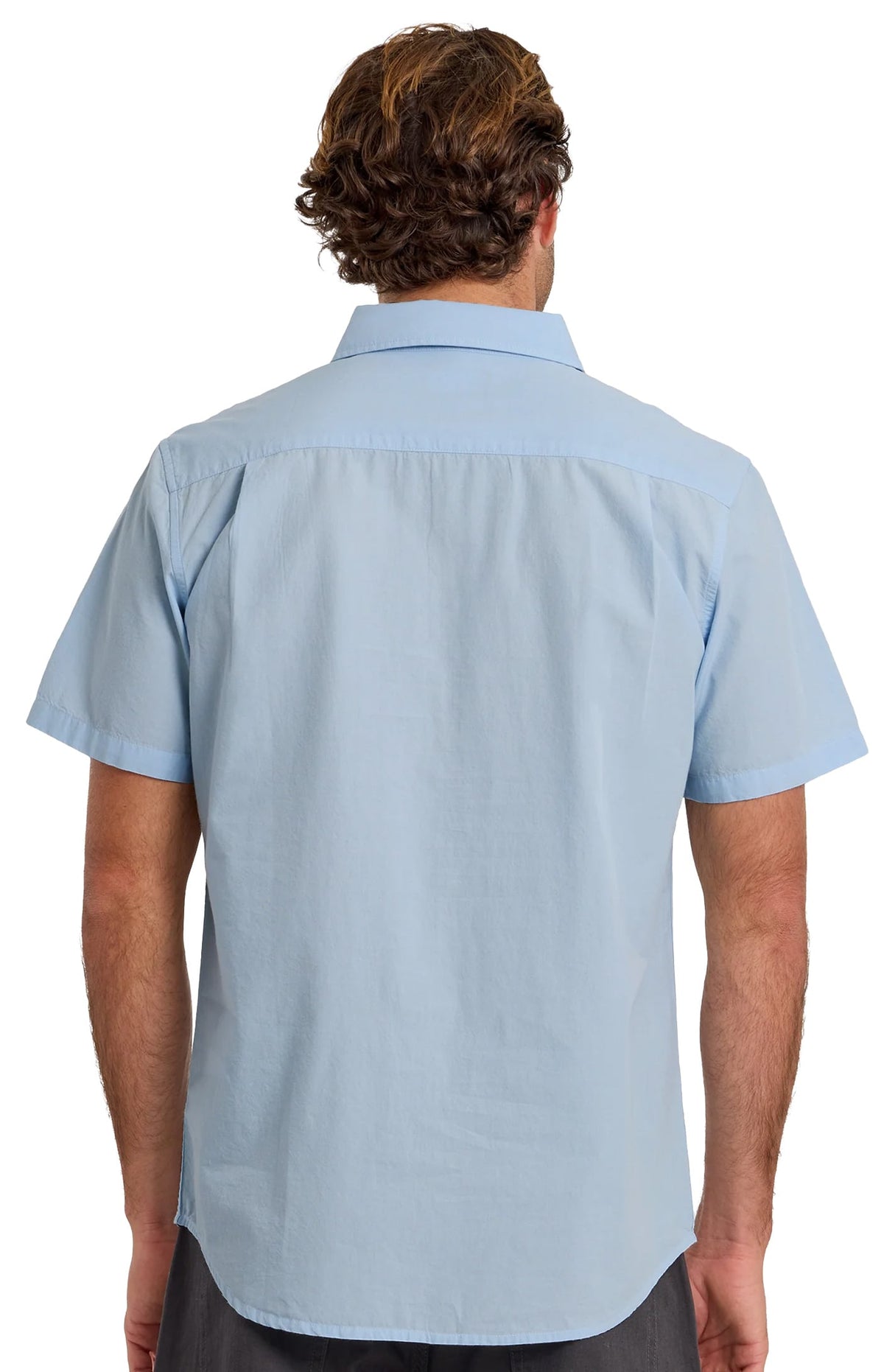 Quiksilver Shore Break Classic Men's Short Sleeve Button Down Shirt - Skyway – back view