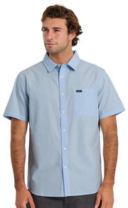 Quiksilver Shore Break Classic Men's Short Sleeve Button Down Shirt - Skyway