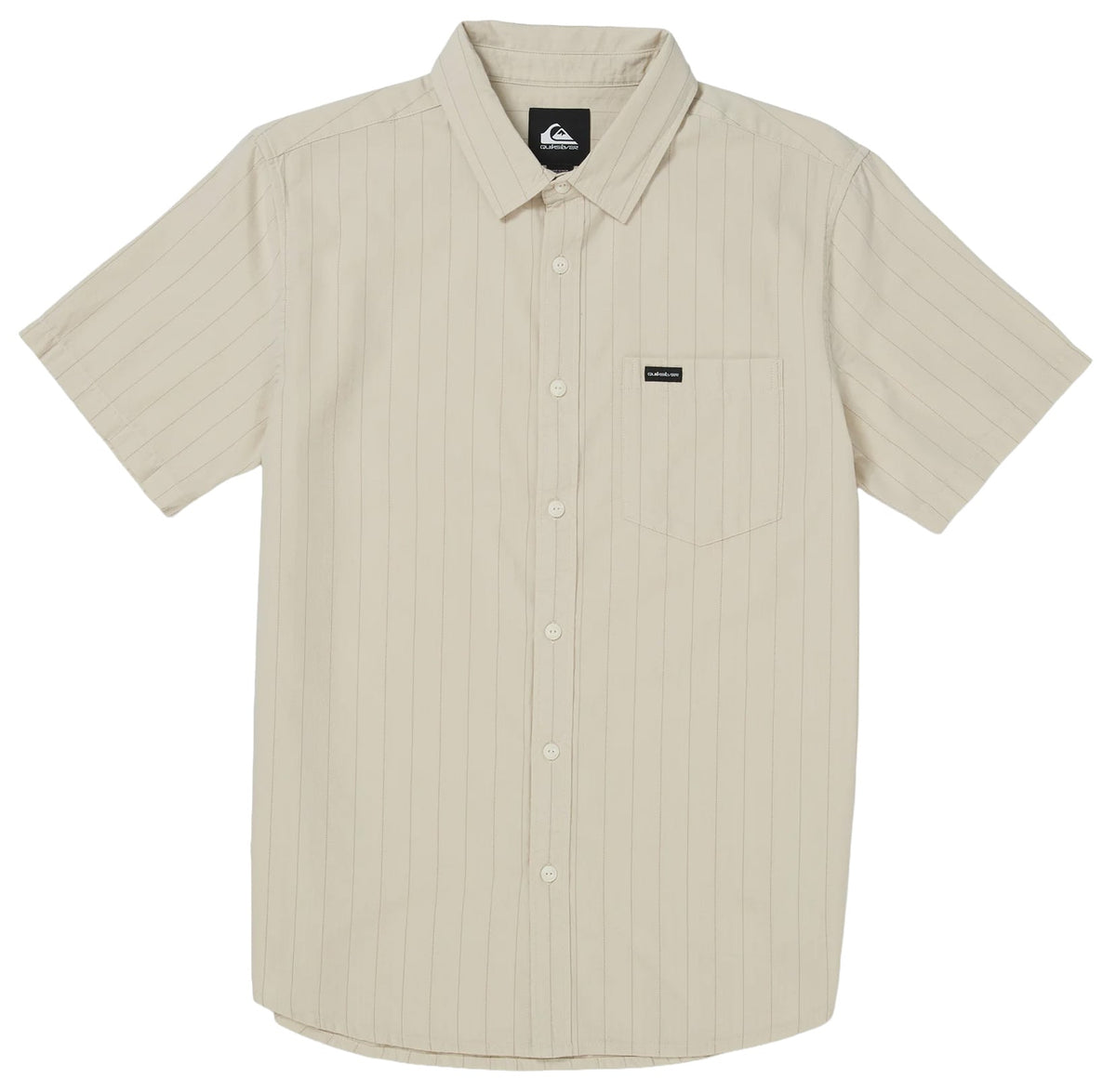 Quiksilver Dobby Stripe Classic Men's Short Sleeve Button Down Shirt - Bone White – alternate view 1