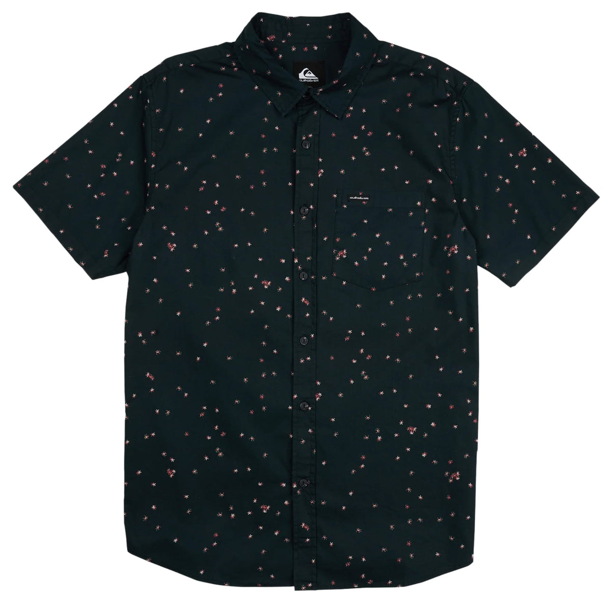 Quiksilver Ditsy Blossom Classic Men's Short Sleeve Button Down Shirt - Anthracite – alternate view 1