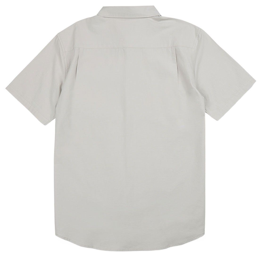 Quiksilver Shore Break Classic Men's Short Sleeve Button Down Shirt - Micro Chip Grey – back view