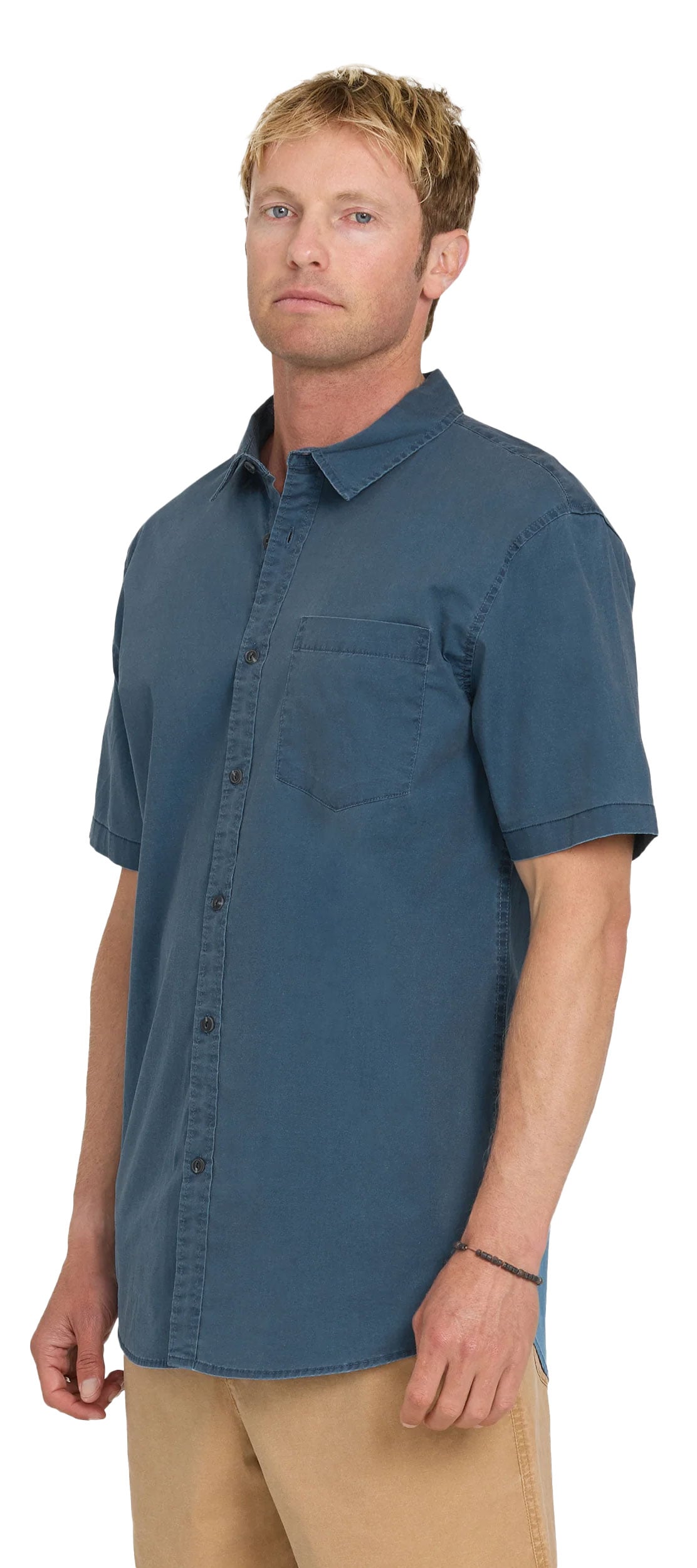 Quiksilver Saltwater Classic Stretch Short Sleeve Cotton Shirt - Riviera Blue – alternate view 1