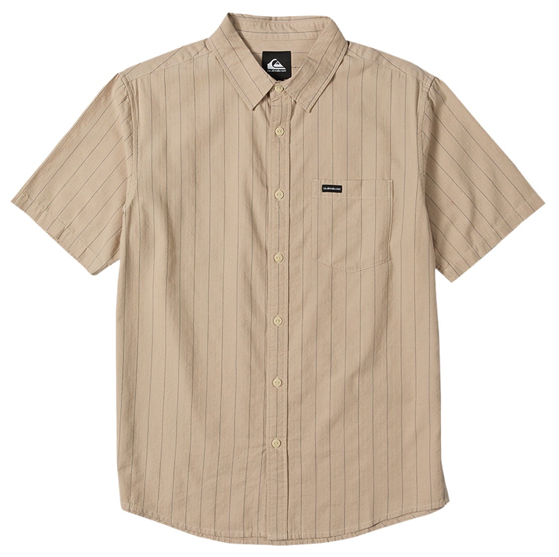 Quiksilver Dobby Stripe Classic Men's Short Sleeve Button Down Shirt - Peyote