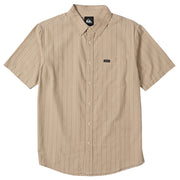 Quiksilver Dobby Stripe Classic Men's Short Sleeve Button Down Shirt - Peyote