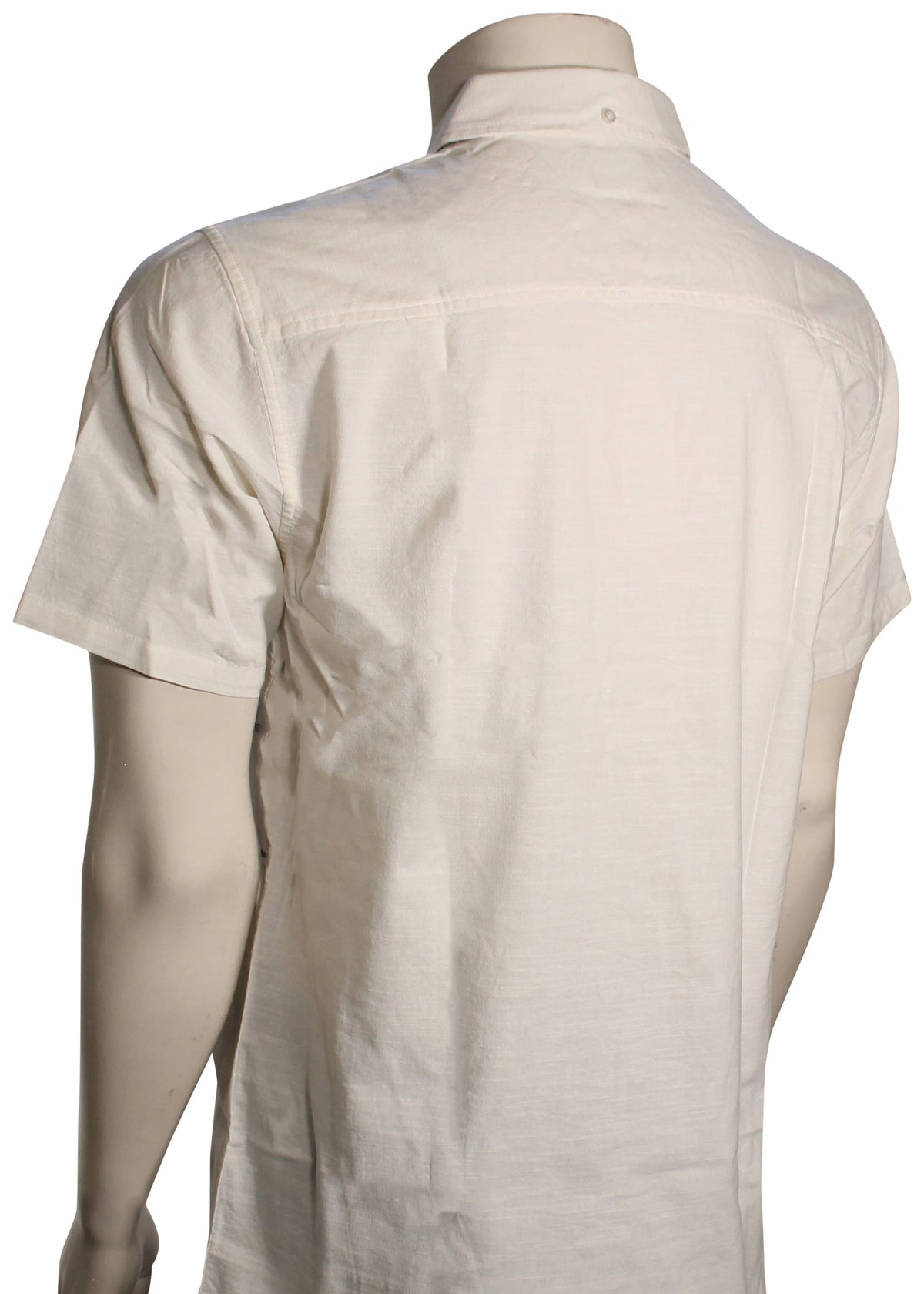 Hurley One and Only Stretch SS Button Down Shirt - White Heather – back view