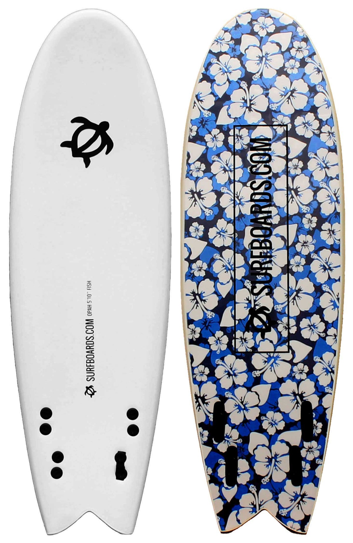 Surfboards.com Opah 5'10" Fish Surfboard - Blue Hibiscus